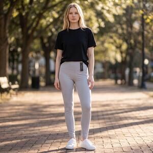 Your Contour Womens High Waist Leggings XL Gray Stretch Athleisure Athletic NWT